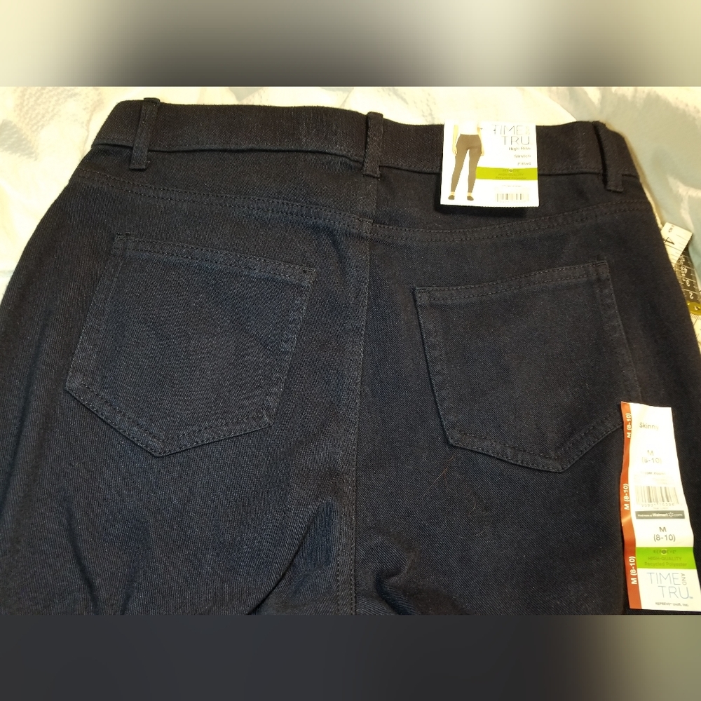 NWT 15% SPANDEX JEGGINGS IN DARK BLUE WASH BACK POCKETS HIGH QUALITY STRETCH - Picture 9 of 12